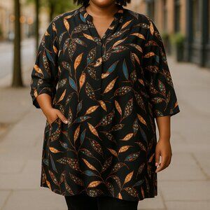 (158) Women's Size 30/32 Floral tunic by Avenue